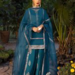 Blue Raw Silk Ensemble Suit - Twilight