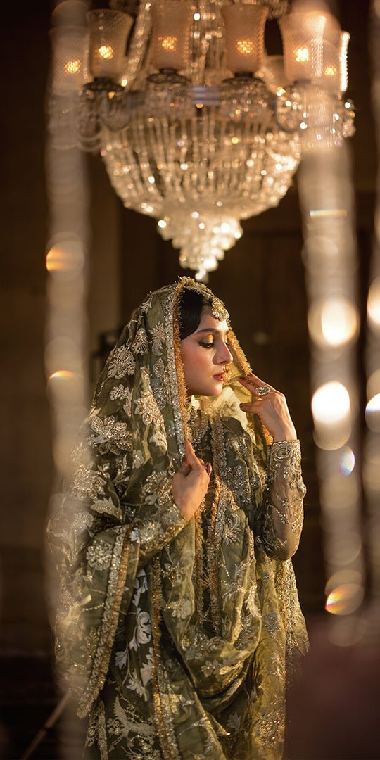 mehndi green organza short shirt - Malika Jan - Image 3