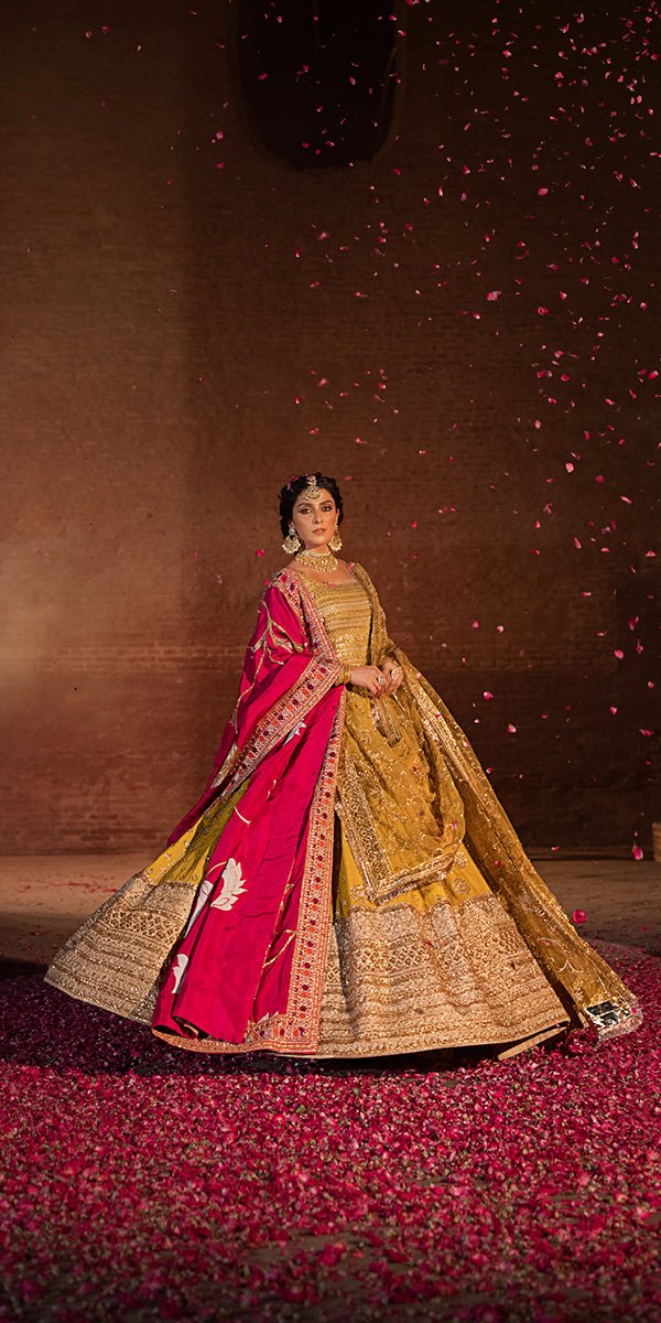 Embroidered Mustard Raw Silk Choli - Maharani