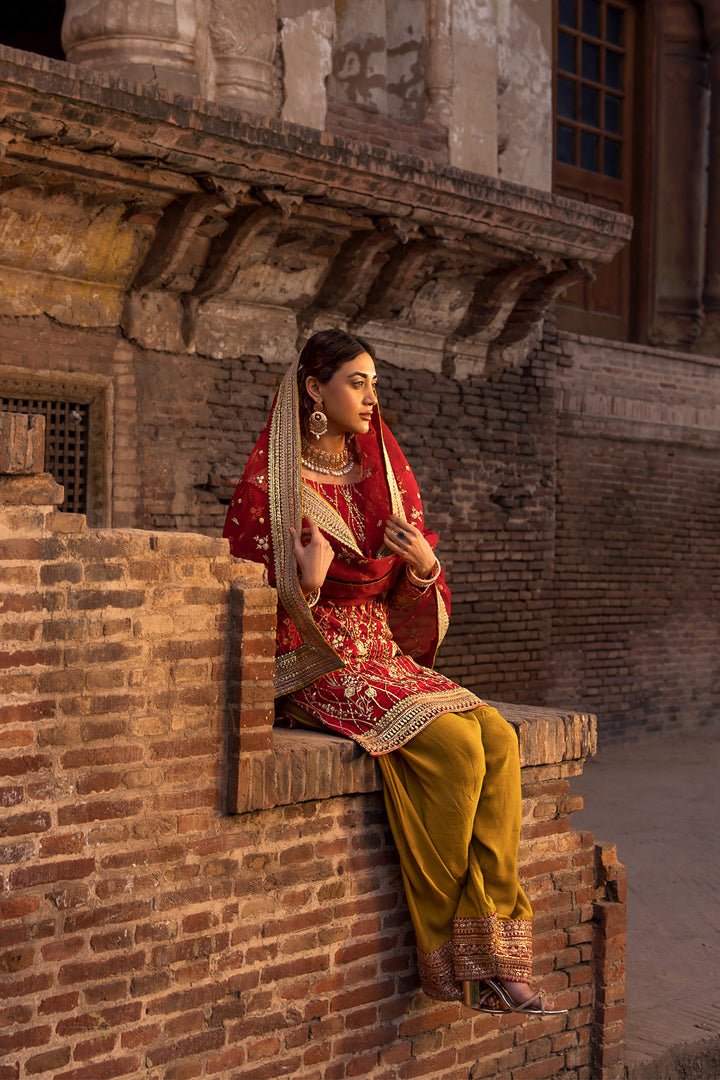 Short Raw Silk Shirt And Shalwar - Image 4