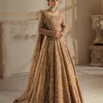 Bridal Champagne Organza Lehenga - Golden Aura