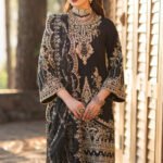 Luxury Indian Raw Silk Black Suit - Qamar