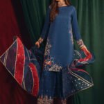 Luxury Indian Raw Silk Navy Blue Suit - Ayzel