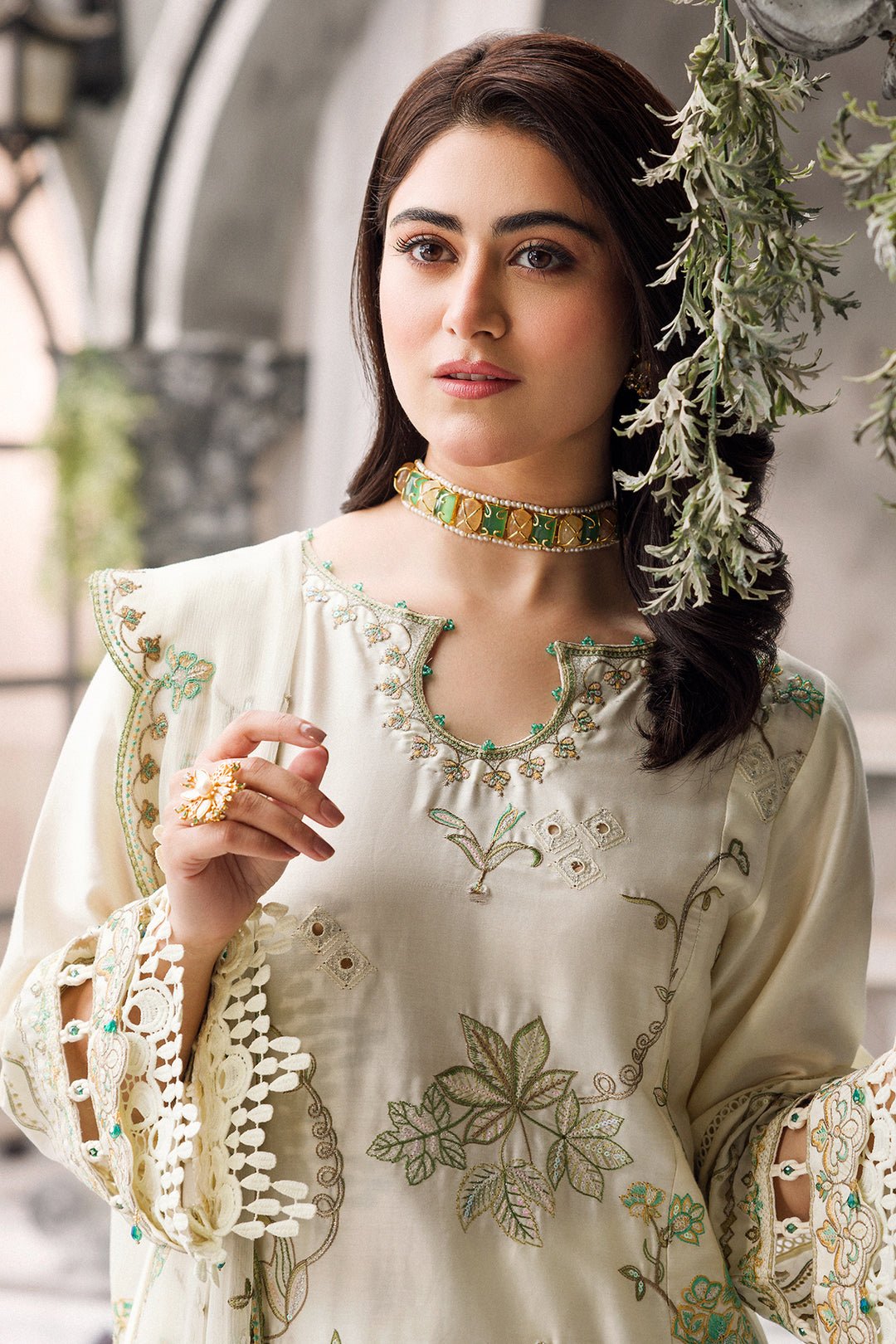 Luxury Organza Off White Suit - Motiya - Image 2