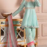 Luxury net Powder blue Suit - GLORY