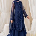 Luxury Net Navy Blue Suit - Nayal