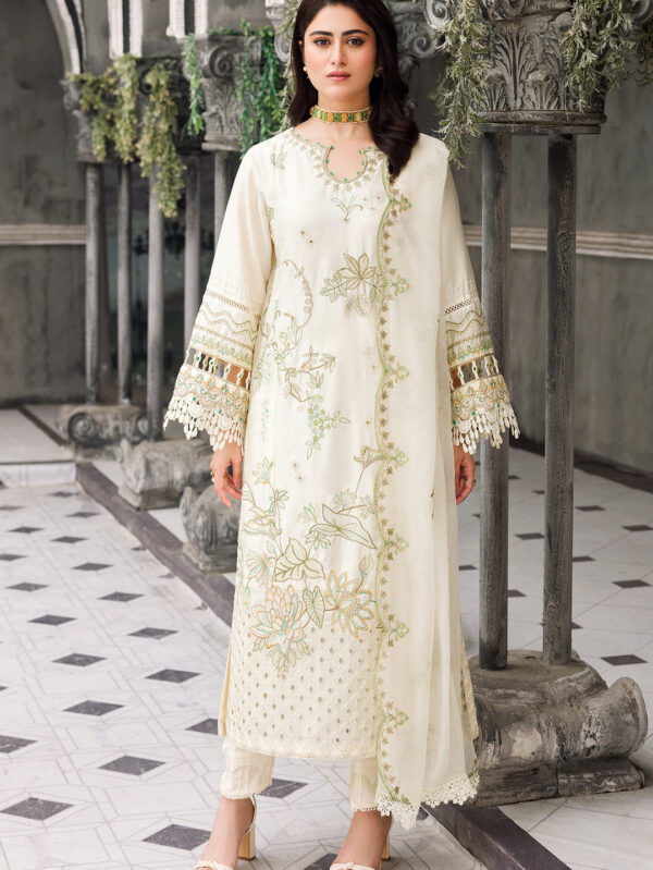 Luxury Organza Off White Suit - Motiya