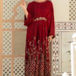 luxury Smoky Georgette Red Suit - ROSE FOREST