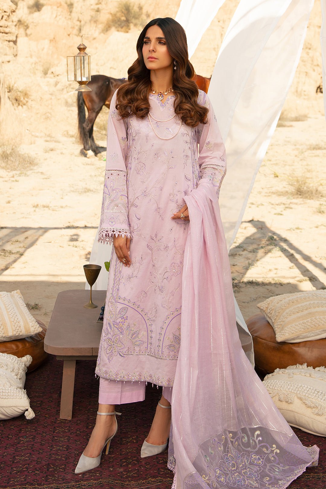 Luxury Lawn Lavender Suit - Fahang