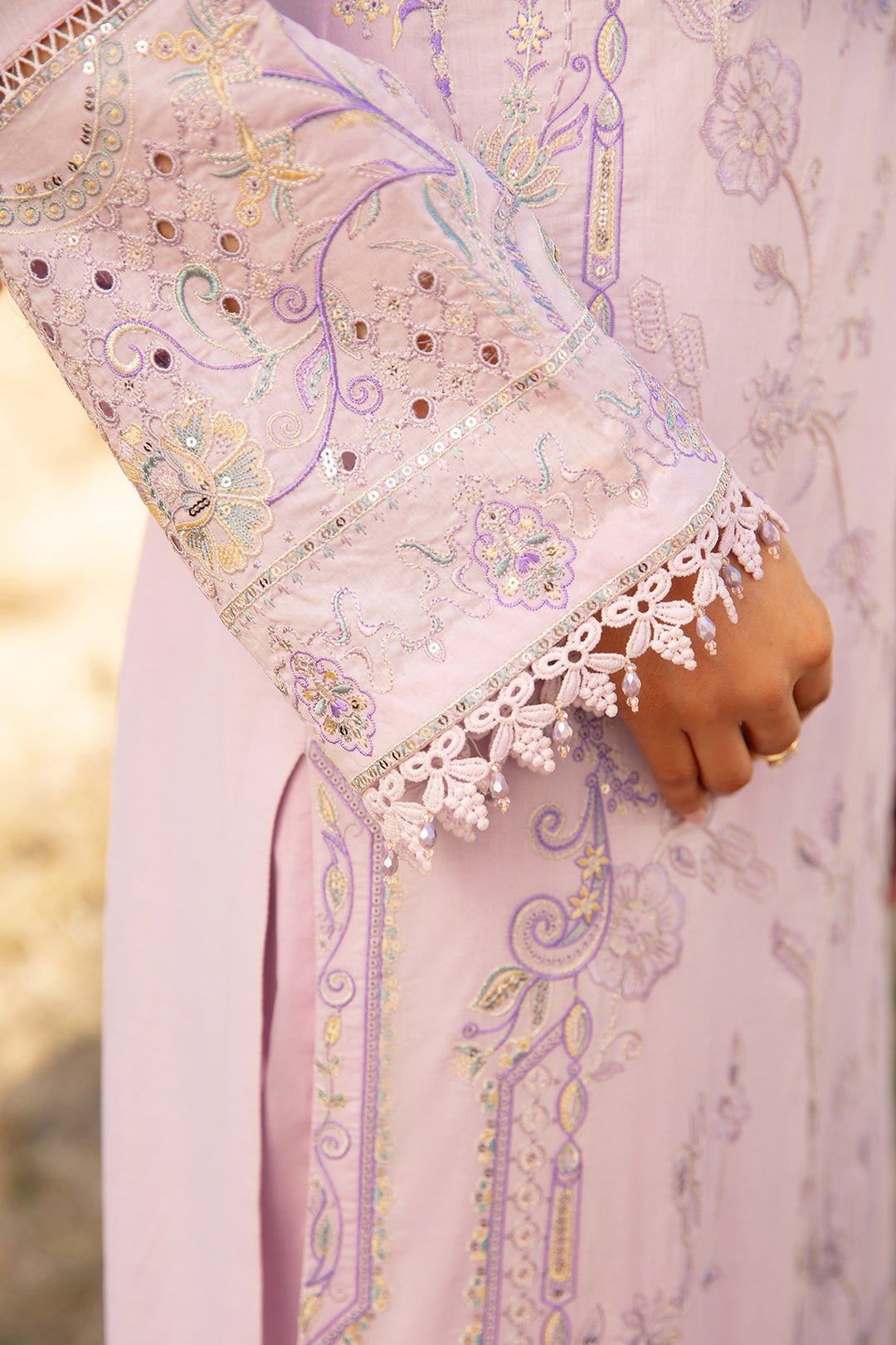 Luxury Lawn Lavender Suit - Fahang - Image 2