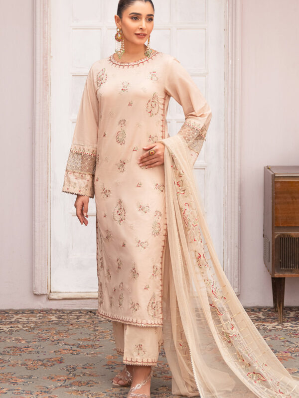 Thread Embroidery, Sequins & Floral Motif Suit - Kundan