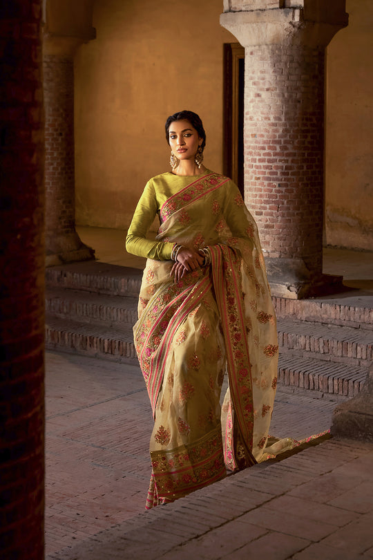 Luxurious Olive-Green Raw Silk Suit - Jodah - Image 7