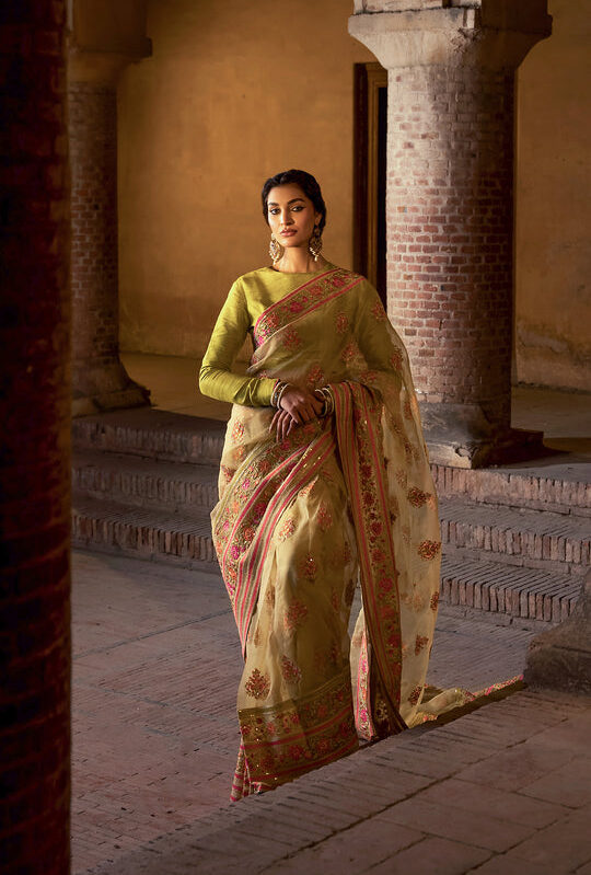 Luxurious Olive-Green Raw Silk Suit - Jodah