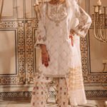 Luxury Pakistani Raw Silk Cotton White Suit - Shifan