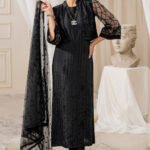 Luxury Indian Raw Silk Black Suit - Siara