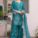 Embroidery With Minimal Lace & The Back Is Plain Suit - Roshni
