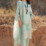 Luxury Lawn Aqua Suit - Zenaria