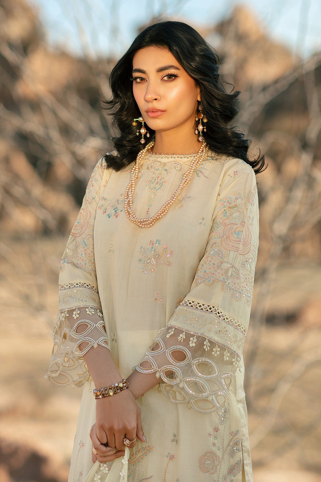Luxury Lawn Light Yellow Suit - Nazakat - Image 7