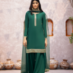emerald green raw silk embroidery shirt - Lily