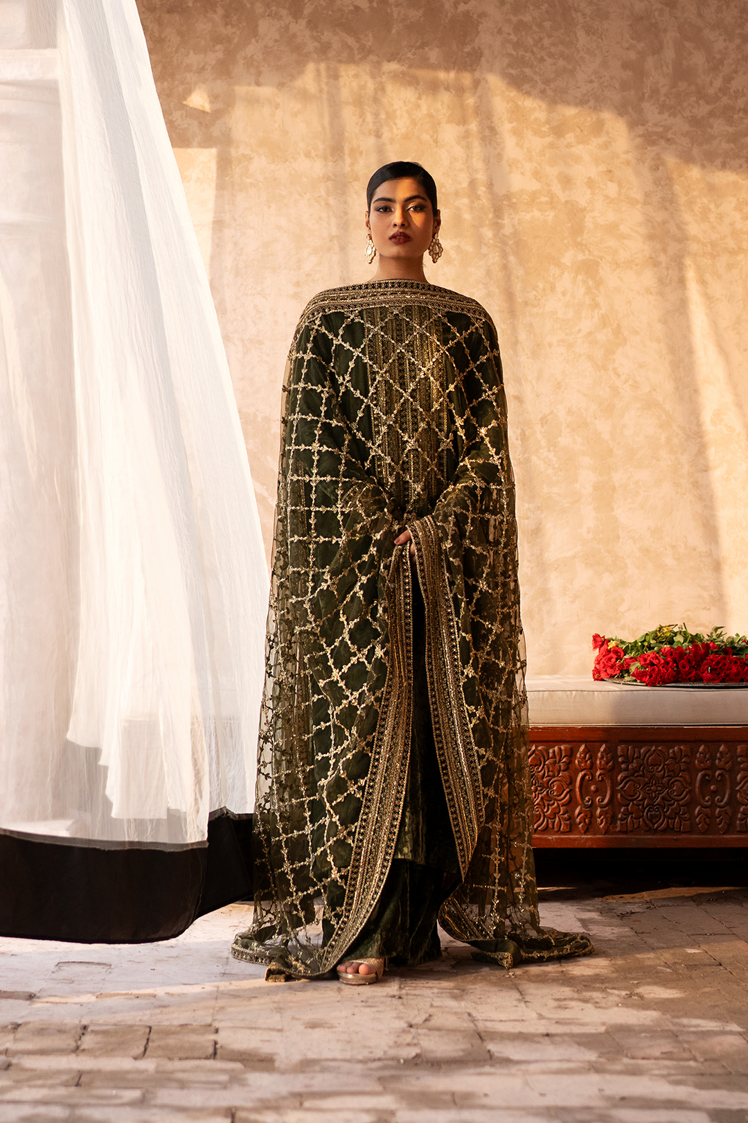 Green Velvet Suit - Hena - Image 3