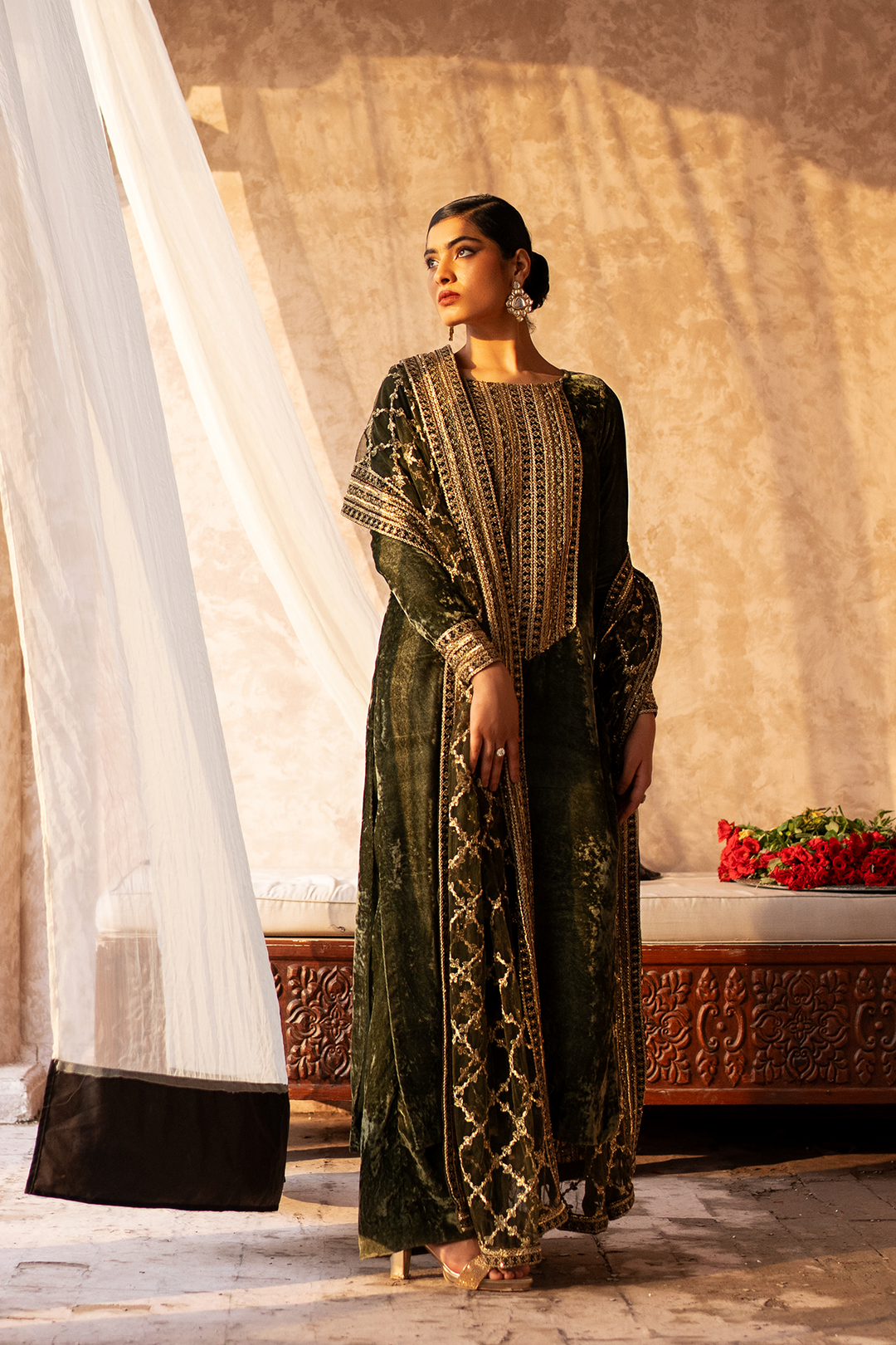 Green Velvet Suit - Hena