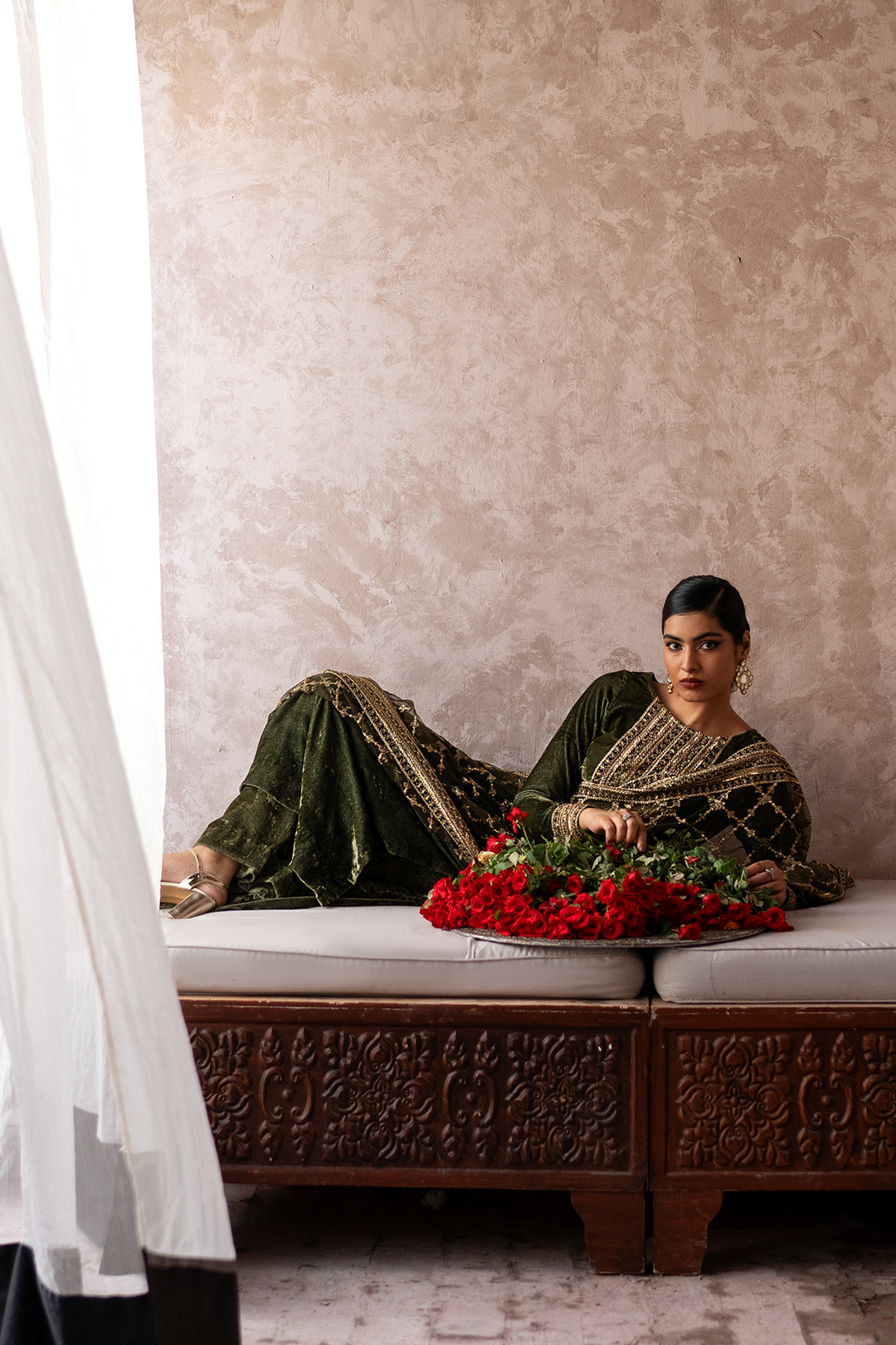 Green Velvet Suit - Hena - Image 2