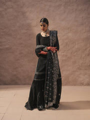 Short Black Shirt, Sharara, And Dupatta - Aaina