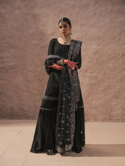 Short Black Shirt, Sharara, And Dupatta - Aaina