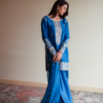 Gorgeously Regal Aqua-Blue Silk Fabric - HEER