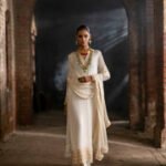 Long Crinkle Chiffon Fabric With Inner Lining - Tabeer