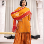 Rust Indian Raw Silk Suit - Guldaudi