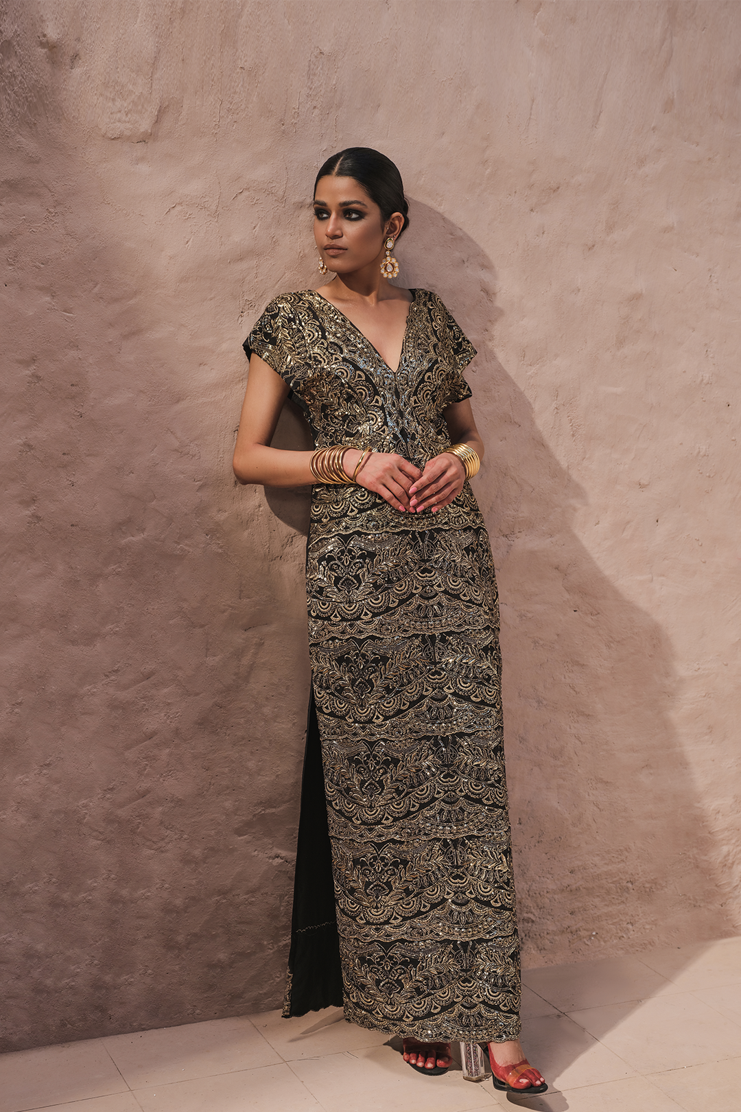 Long-Slit Kaftan Suit - Seraab