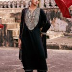 Silk Kurta Set - Black