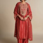 Zardozi Mul Suit Set - Red