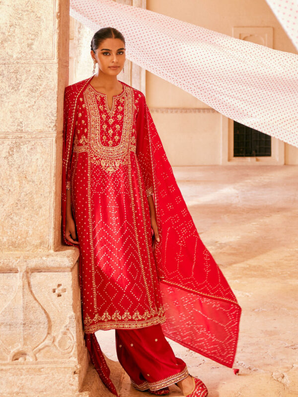 Silk Suit Set - Red