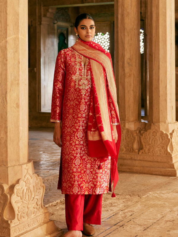 Silk Suit Set - Red