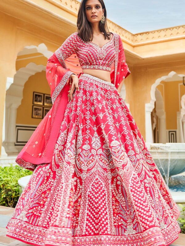 Lehenga Set-Berry Sorbet