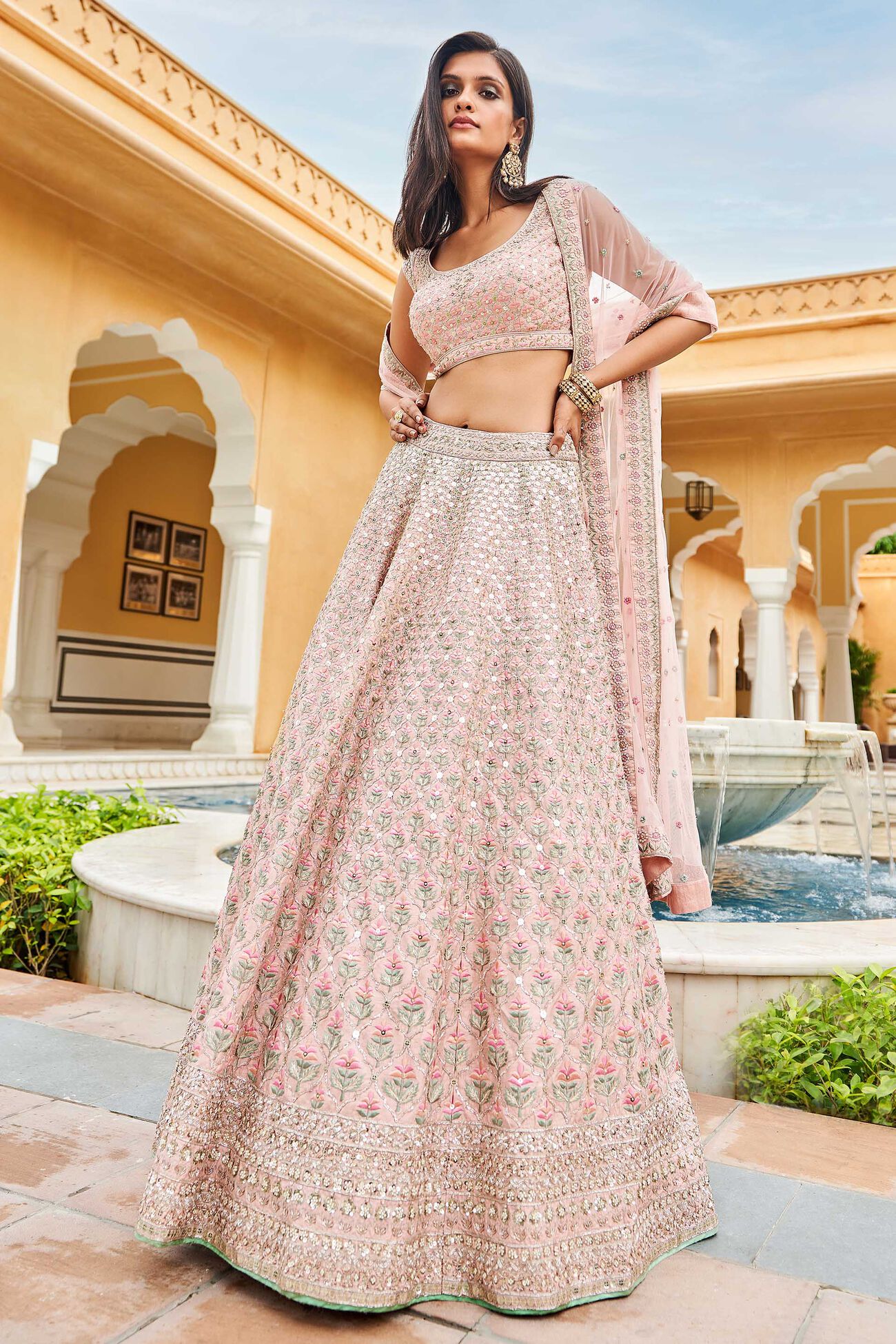 Lehenga Set-Blush