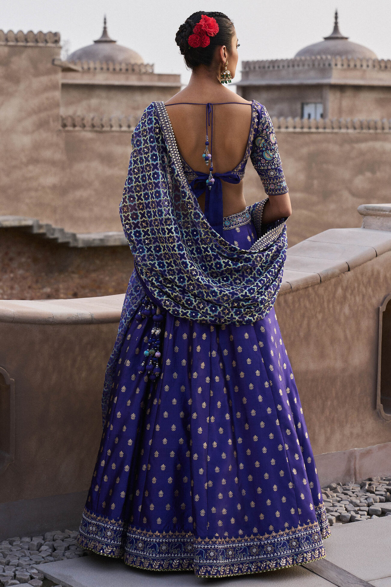Ezra Elegant Lehenga in Blue - Image 2