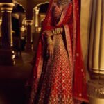 Sanadara Lehenga - Red