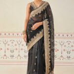 Handwoven Benarasi Silk Saree - Black