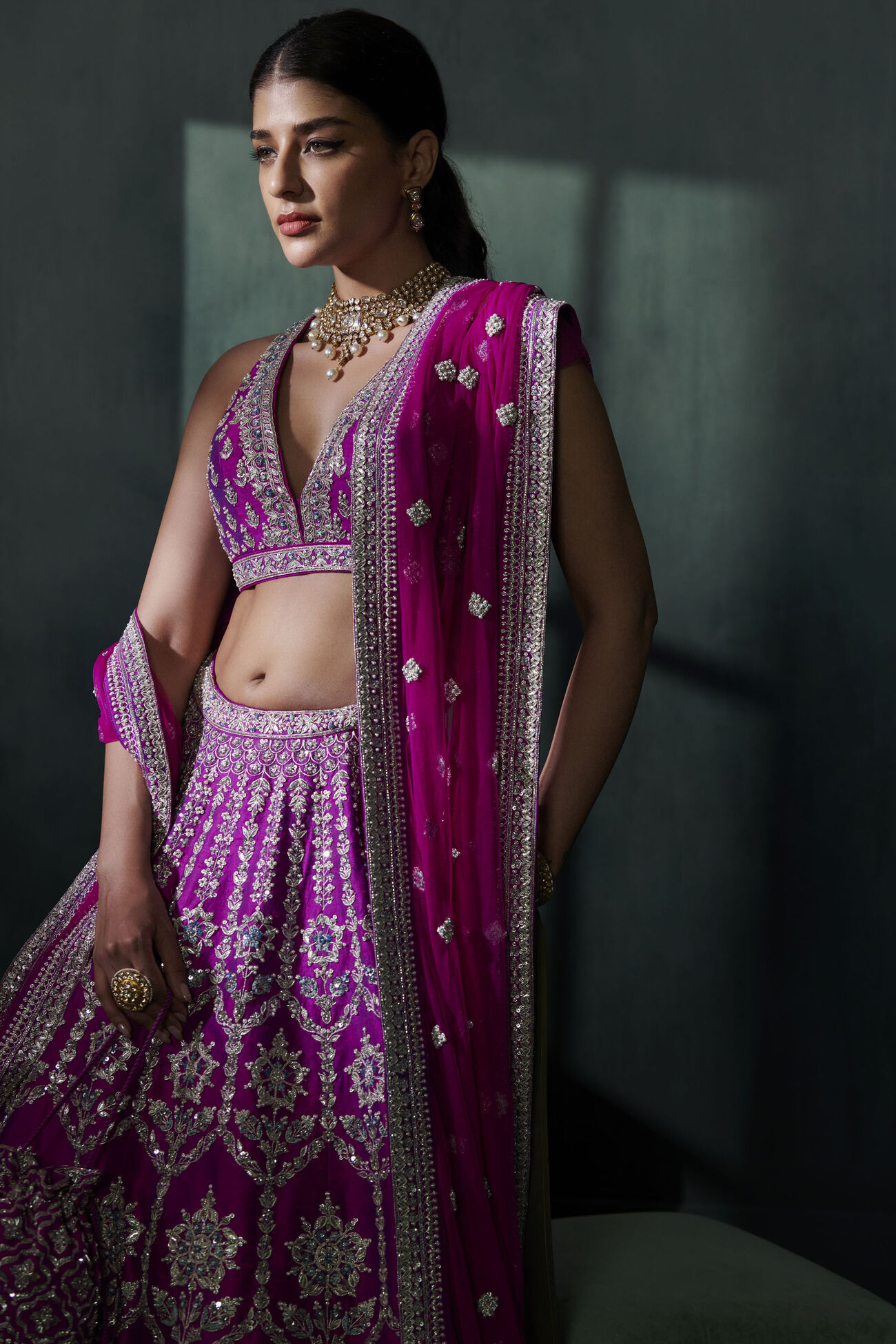 Eshma Regal Lehenga Set in Vivid Violet - Image 2