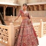 Resham Silk Lehenga - Red