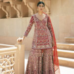 Resham Silk Gharara Set - Red