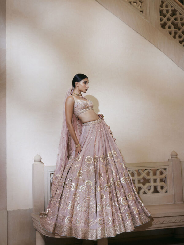 Gota Patti Silk Lehenga - Blush