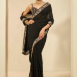 Gota Patti Saree- Black