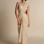 Pre-draped Saree - Flesh