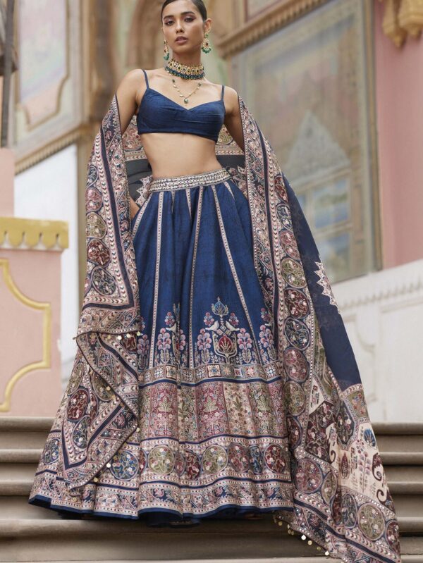 Azka Lehenga - Blue