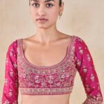 Embroidered Silk Choli - Pink