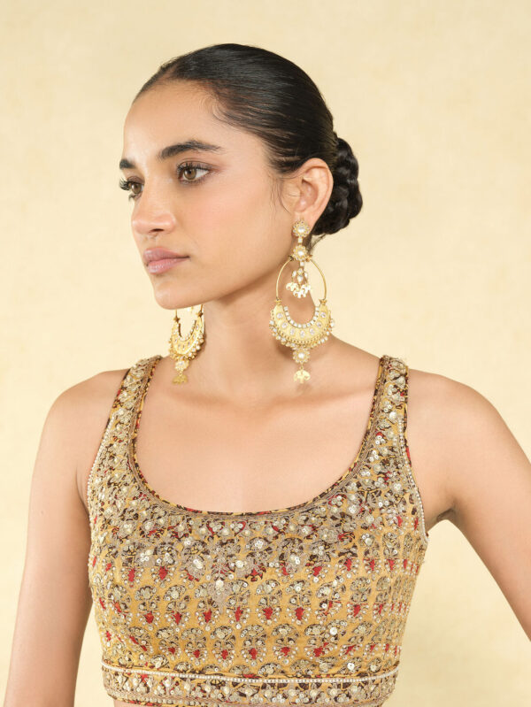 Printed Silk Choli - Mustard